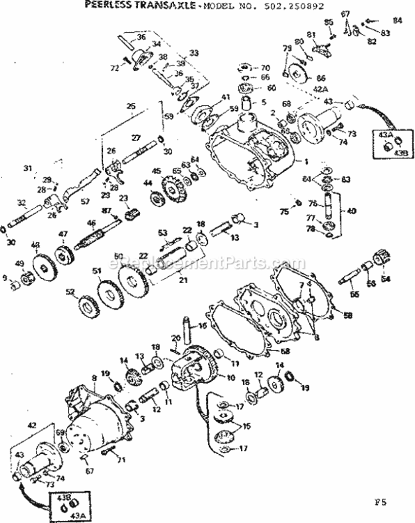 Page F Diagram and Parts List for 502250892  Craftsman Lawn Tractor