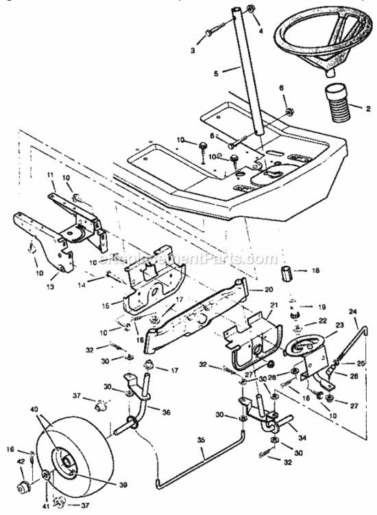 Page C Diagram and Parts List for 502251250  Craftsman Lawn Tractor