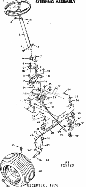Page A Diagram and Parts List for 50225130  Craftsman Lawn Tractor