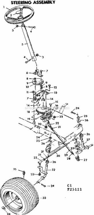 Page C Diagram and Parts List for 50225131  Craftsman Lawn Tractor