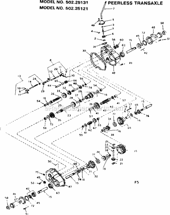 Page F Diagram and Parts List for 50225131  Craftsman Lawn Tractor