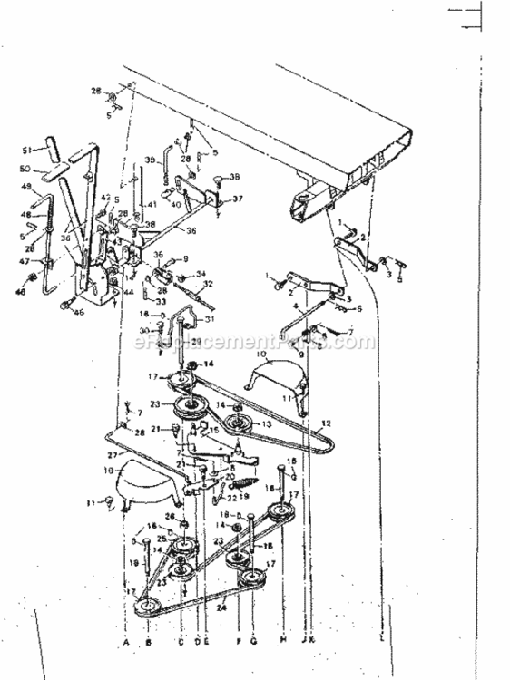 Page A Diagram and Parts List for 502253621  Craftsman Lawn Tractor