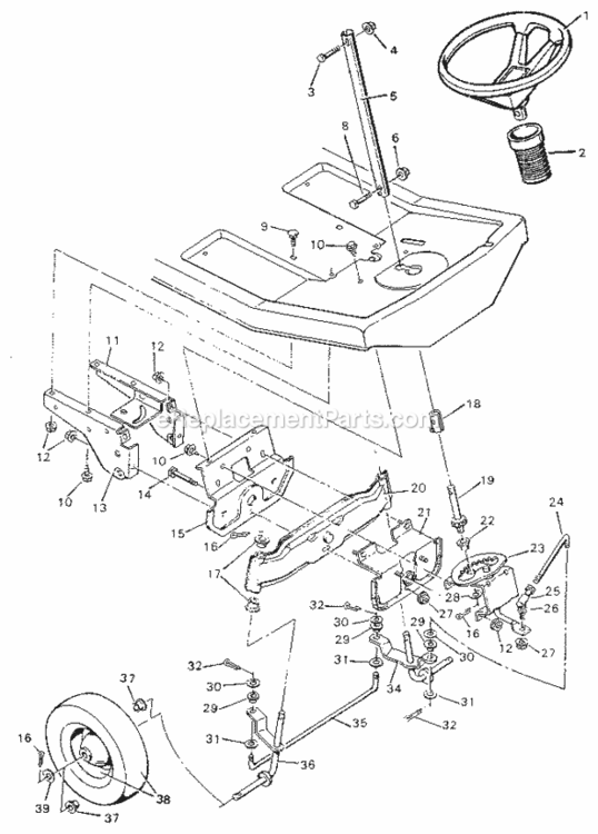 Page C Diagram and Parts List for 502254112  Craftsman Lawn Tractor