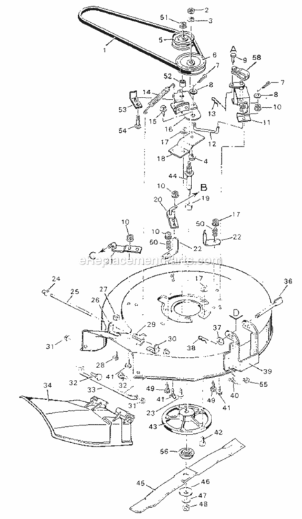 Page E Diagram and Parts List for 502254112  Craftsman Lawn Tractor