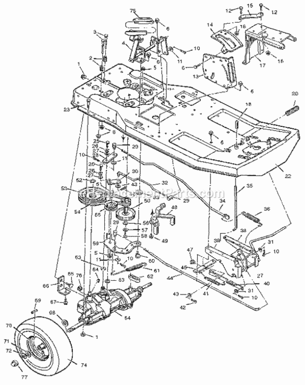 Page B Diagram and Parts List for 502254113  Craftsman Lawn Tractor