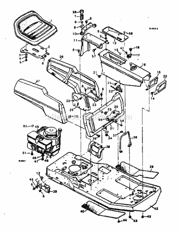 Page B Diagram and Parts List for 502254121  Craftsman Lawn Tractor