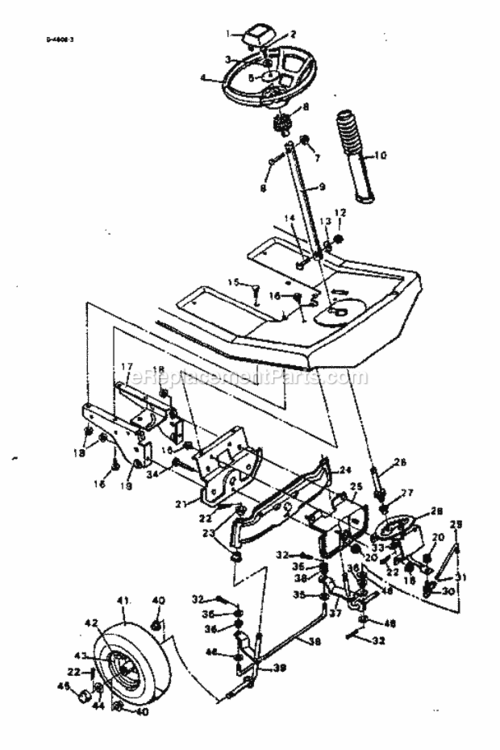 Page D Diagram and Parts List for 502254132  Craftsman Lawn Tractor