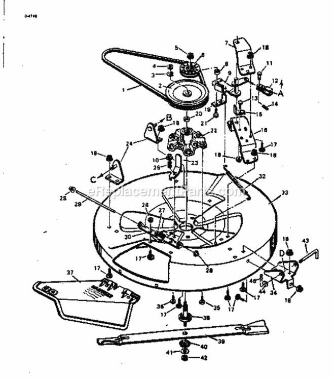 Page F Diagram and Parts List for 502254132  Craftsman Lawn Tractor