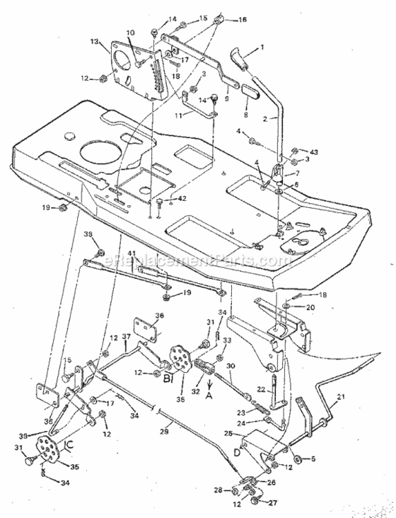Page E Diagram and Parts List for 502254133  Craftsman Lawn Tractor