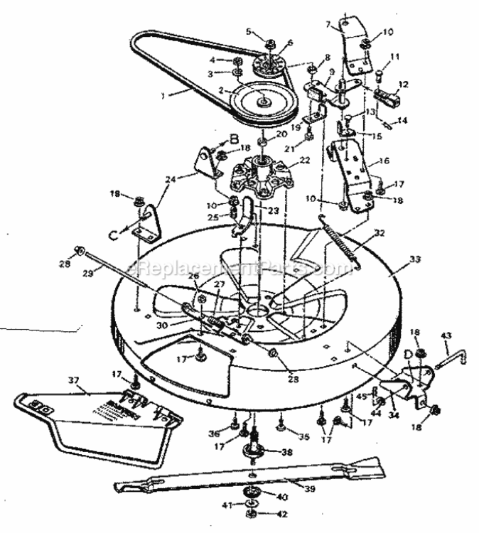 Page F Diagram and Parts List for 502254140  Craftsman Lawn Tractor