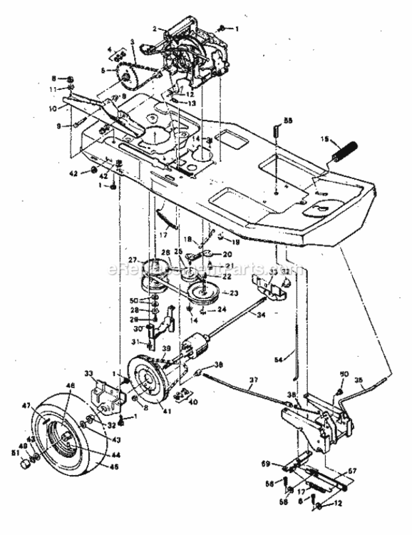 Page C Diagram and Parts List for 502254142  Craftsman Lawn Tractor