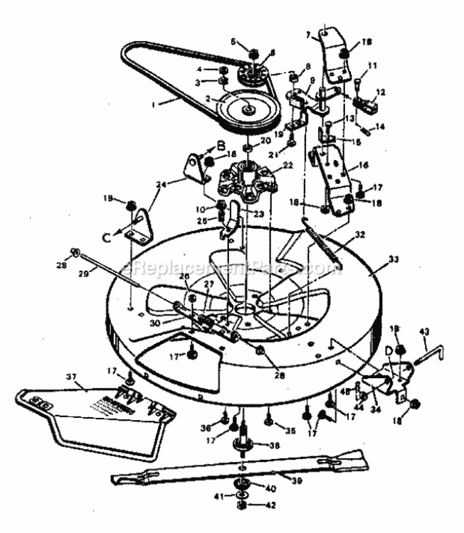 Page F Diagram and Parts List for 502254142  Craftsman Lawn Tractor