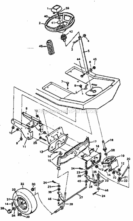 Page D Diagram and Parts List for 502254150  Craftsman Lawn Tractor