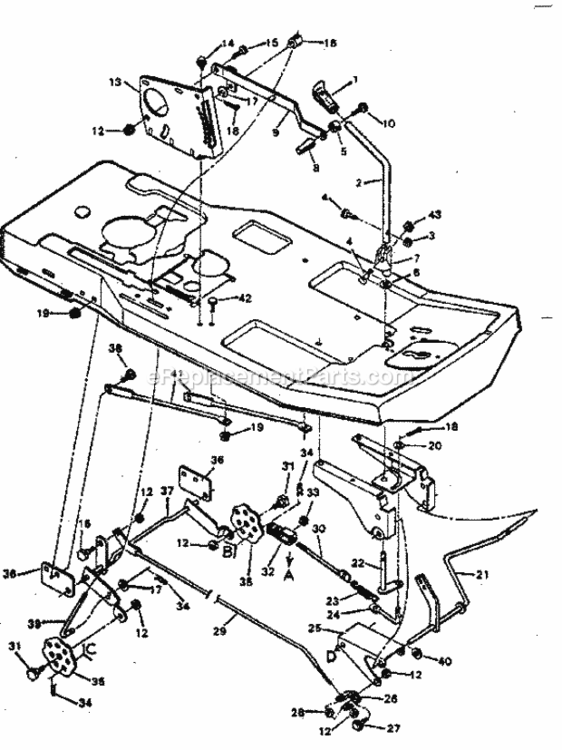 Page E Diagram and Parts List for 502254150  Craftsman Lawn Tractor
