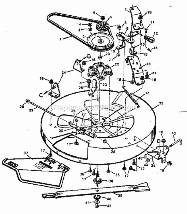 Page F Diagram and Parts List for 502254150  Craftsman Lawn Tractor