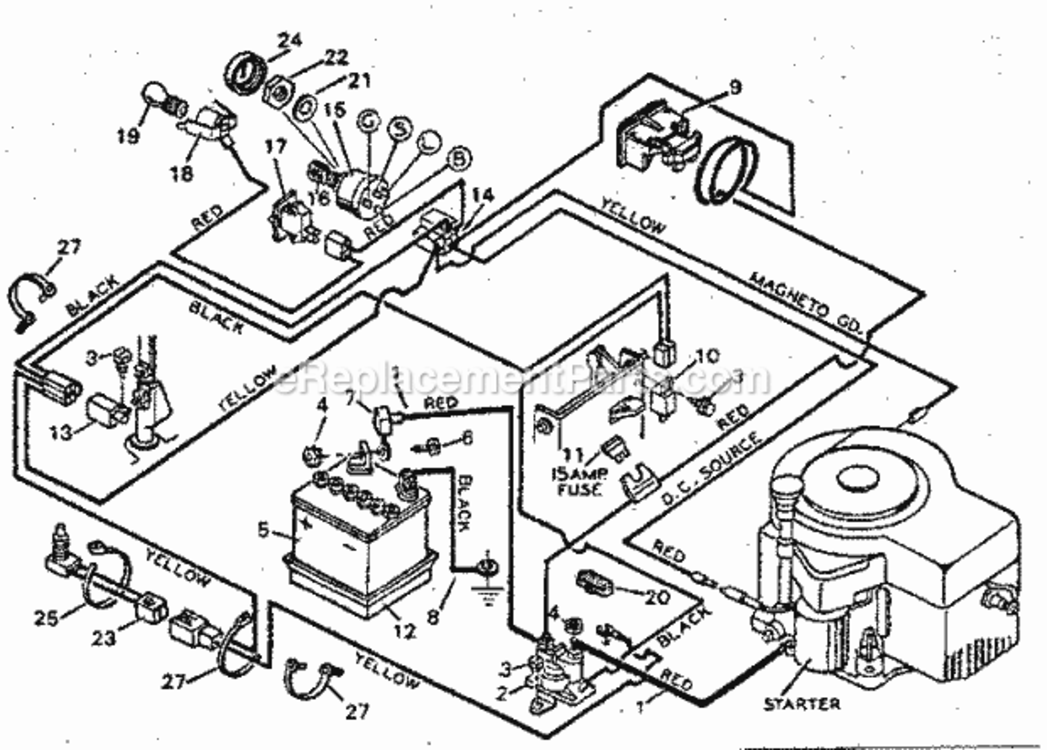 Page A Diagram and Parts List for 502254151  Craftsman Lawn Tractor