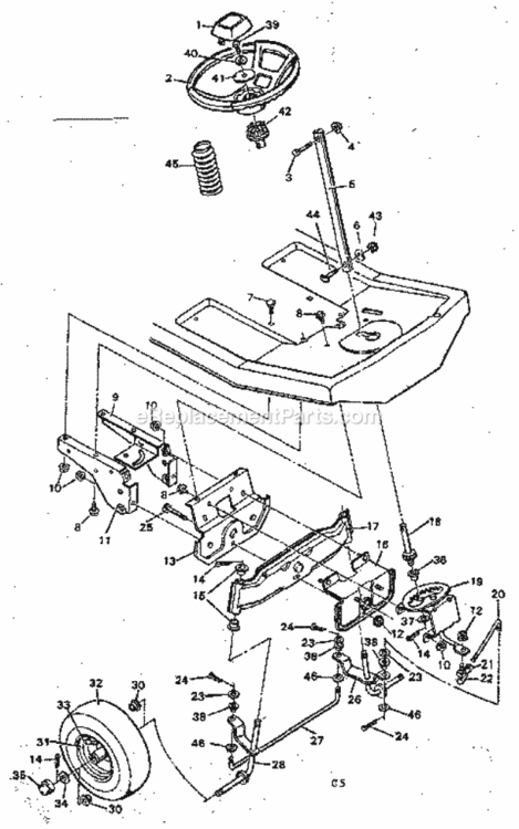 Page D Diagram and Parts List for 502254151  Craftsman Lawn Tractor