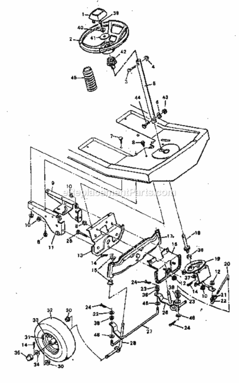 Page D Diagram and Parts List for 502254152  Craftsman Lawn Tractor