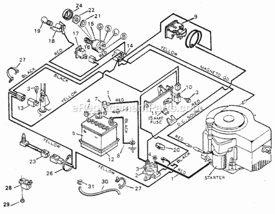 Page A Diagram and Parts List for 502254153  Craftsman Lawn Tractor