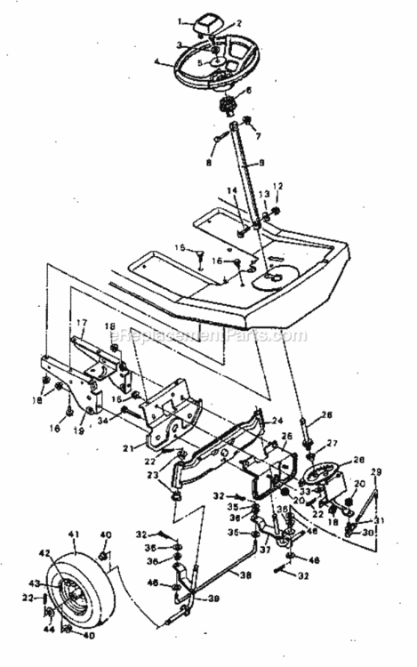 Page D Diagram and Parts List for 502254170  Craftsman Lawn Tractor