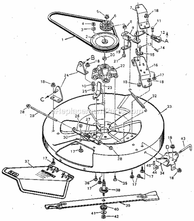 Page F Diagram and Parts List for 502254171  Craftsman Lawn Tractor