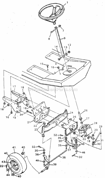 Page D Diagram and Parts List for 502254172  Craftsman Lawn Tractor
