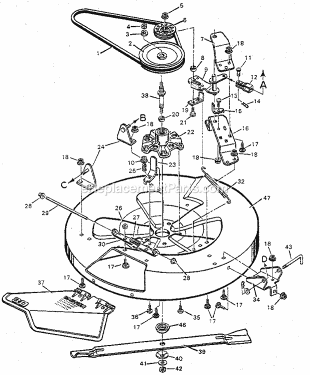 Page F Diagram and Parts List for 502254172  Craftsman Lawn Tractor