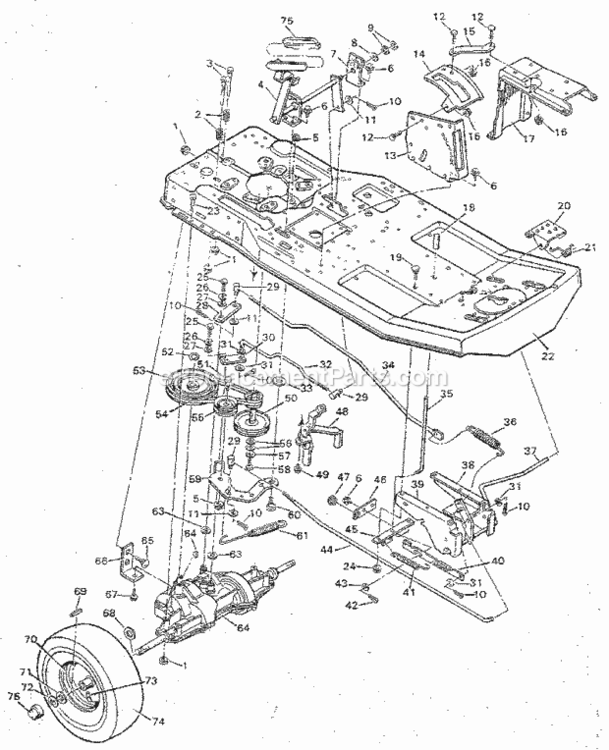 Page B Diagram and Parts List for 502254190  Craftsman Lawn Tractor