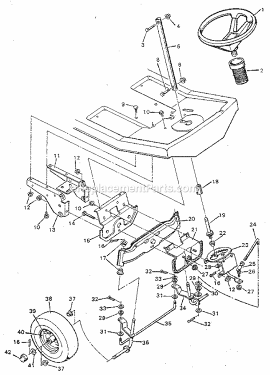 Page C Diagram and Parts List for 502254190  Craftsman Lawn Tractor