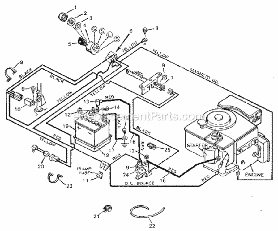 Page F Diagram and Parts List for 502254190  Craftsman Lawn Tractor