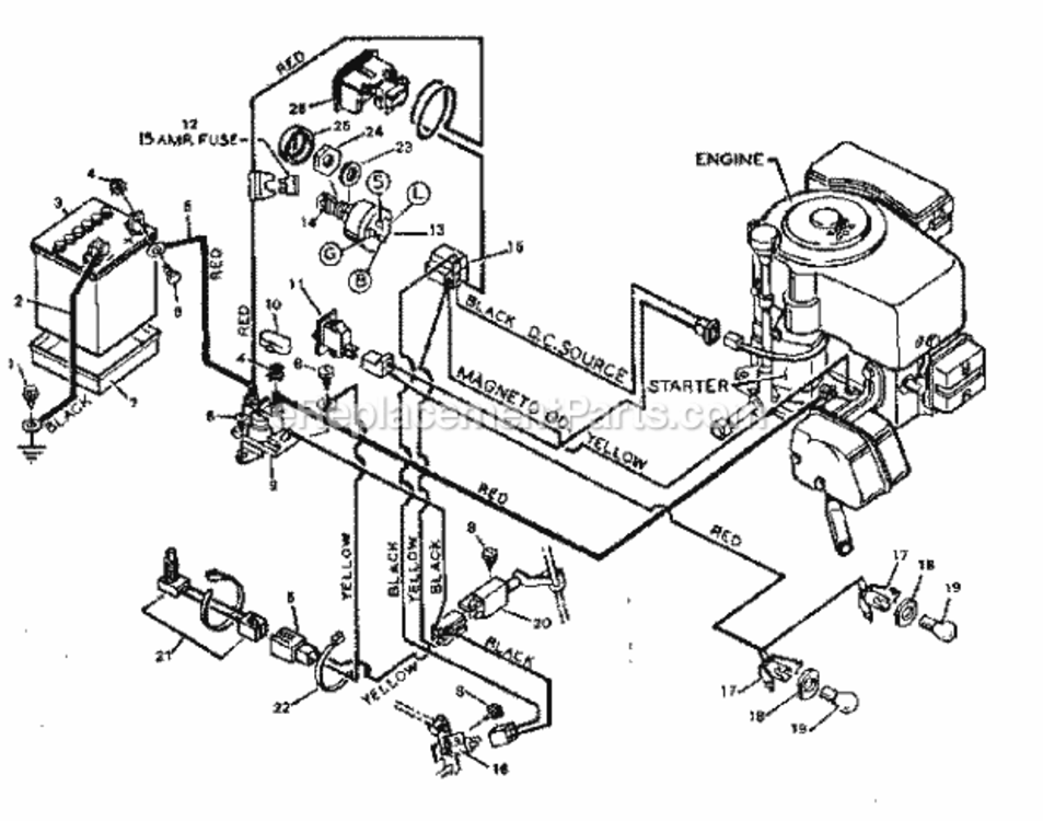 Page H Diagram and Parts List for 502254260  Craftsman Lawn Tractor