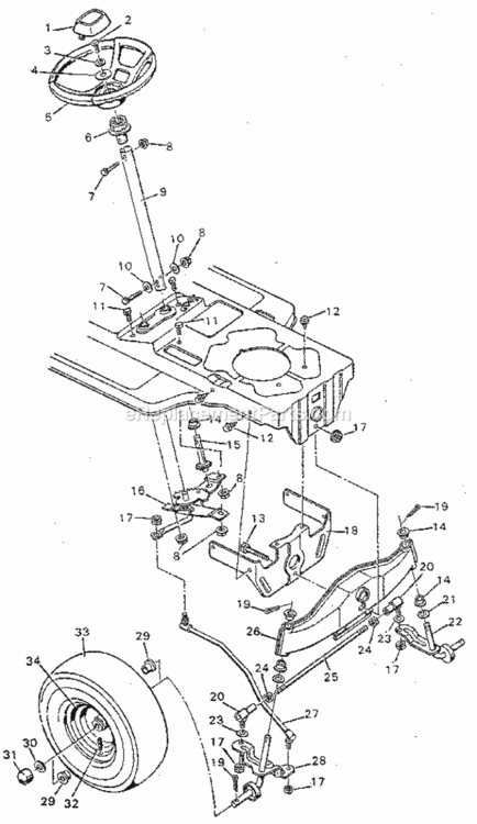 Page E Diagram and Parts List for 502254261  Craftsman Lawn Tractor