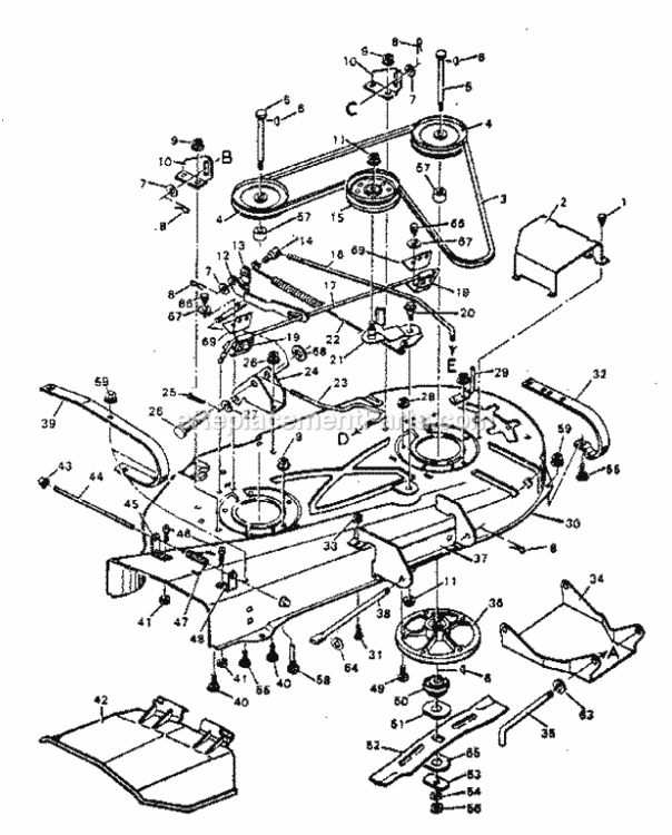 Page F Diagram and Parts List for 502254290  Craftsman Lawn Tractor