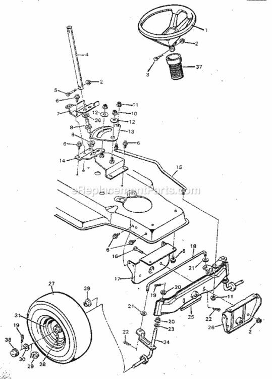 Page C Diagram and Parts List for 502254981  Craftsman Lawn Tractor
