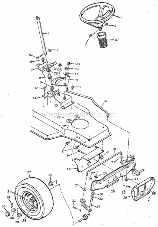 Page C Diagram and Parts List for 502254982  Craftsman Lawn Tractor