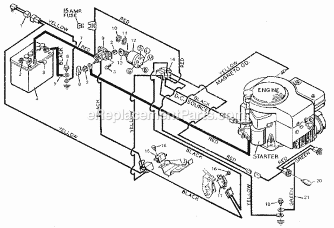 Page F Diagram and Parts List for 502254982  Craftsman Lawn Tractor