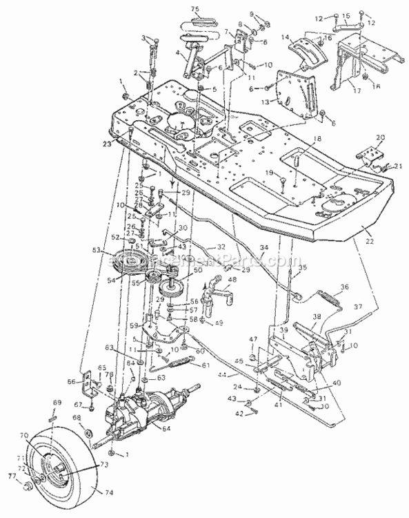Page B Diagram and Parts List for 502255010  Craftsman Lawn Tractor