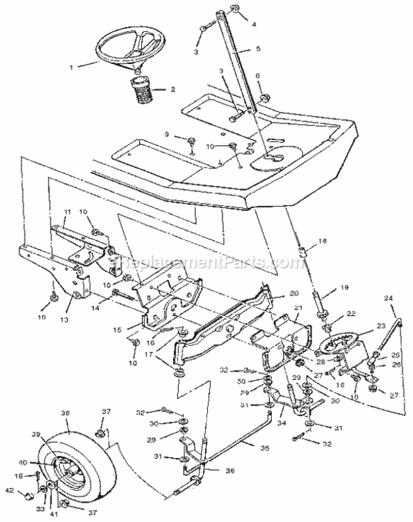 Page C Diagram and Parts List for 502255011  Craftsman Lawn Tractor