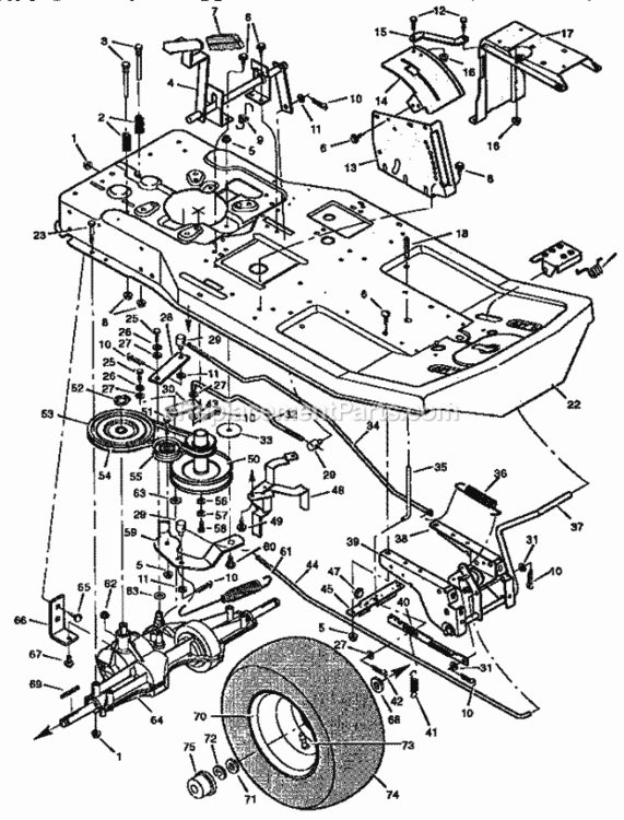 Page B Diagram and Parts List for 502255030  Craftsman Lawn Tractor