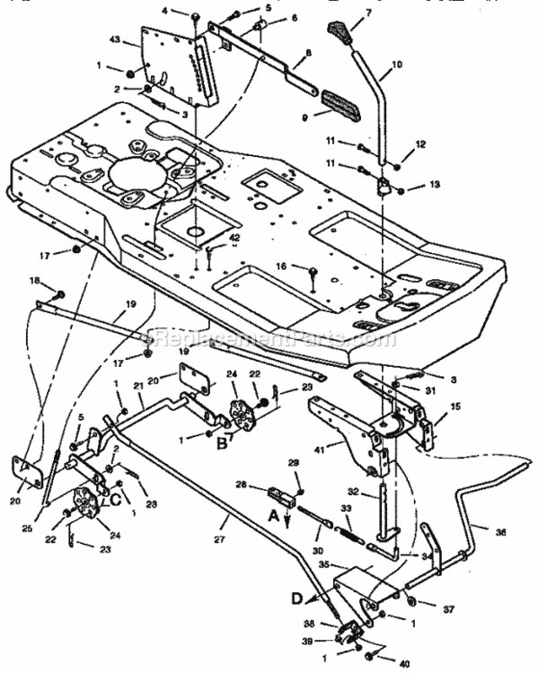 Page D Diagram and Parts List for 502255030  Craftsman Lawn Tractor
