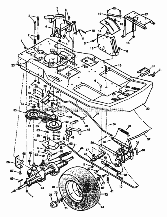 Page B Diagram and Parts List for 502255031  Craftsman Lawn Tractor
