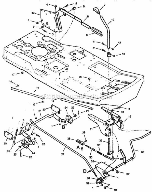 Page D Diagram and Parts List for 502255031  Craftsman Lawn Tractor
