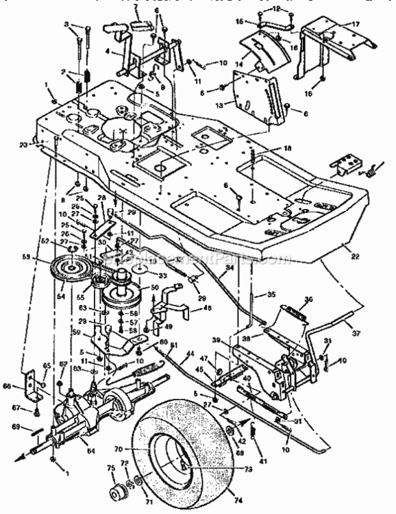 Page B Diagram and Parts List for 502255040  Craftsman Lawn Tractor