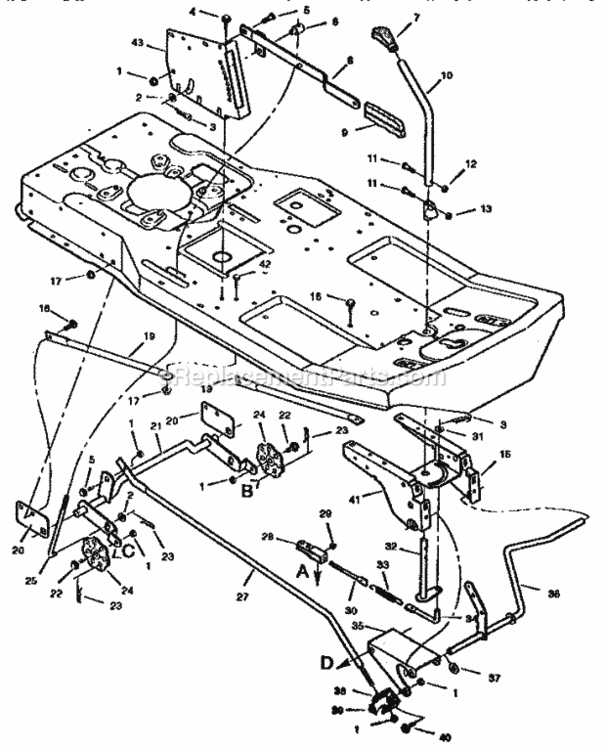 Page D Diagram and Parts List for 502255040  Craftsman Lawn Tractor