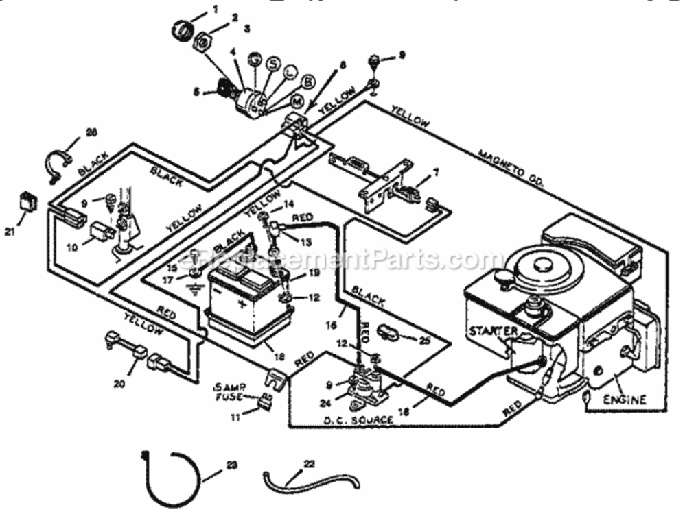 Page F Diagram and Parts List for 502255040  Craftsman Lawn Tractor