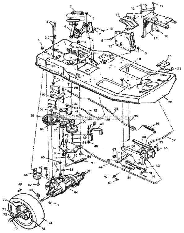Page B Diagram and Parts List for 502255050  Craftsman Lawn Tractor