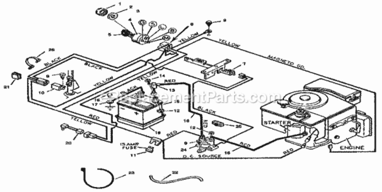 Page F Diagram and Parts List for 502255050  Craftsman Lawn Tractor