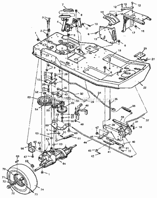 Page B Diagram and Parts List for 502255070  Craftsman Lawn Tractor