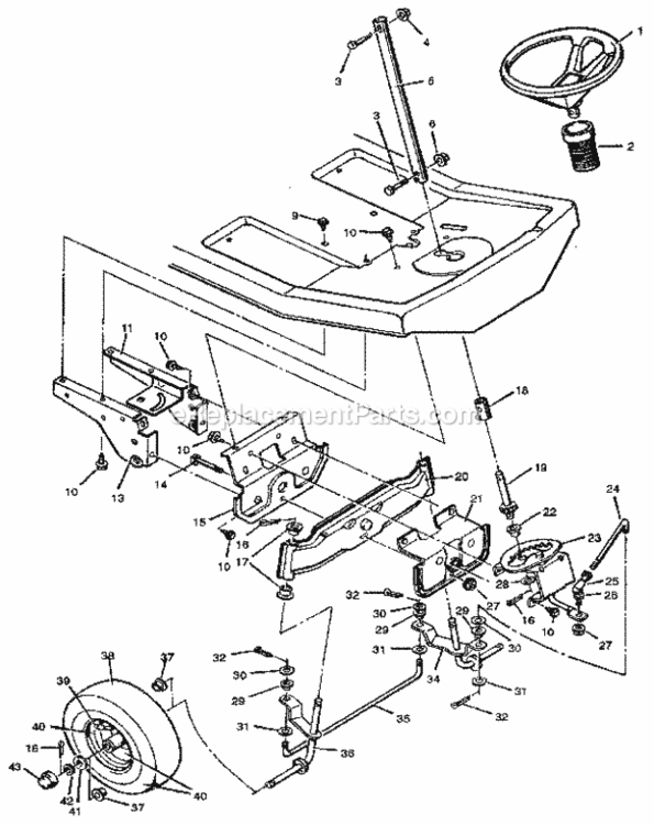Page C Diagram and Parts List for 502255070  Craftsman Lawn Tractor