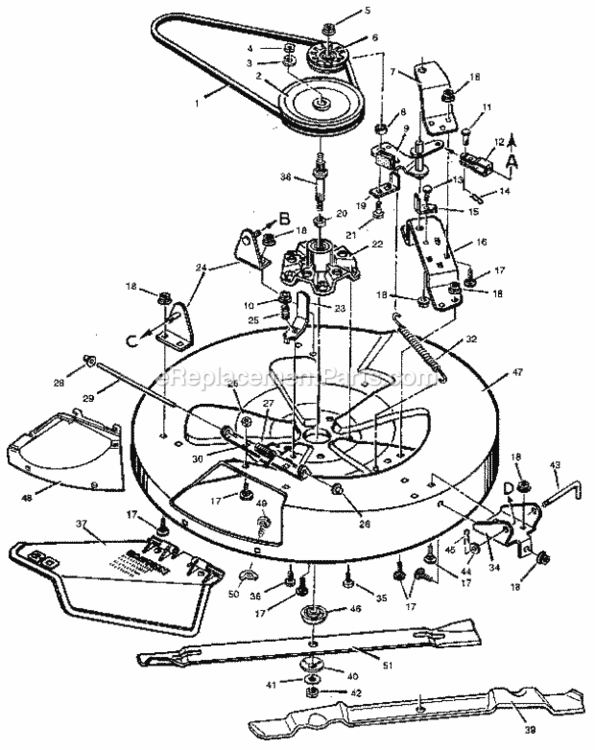 Page E Diagram and Parts List for 502255071  Craftsman Lawn Tractor
